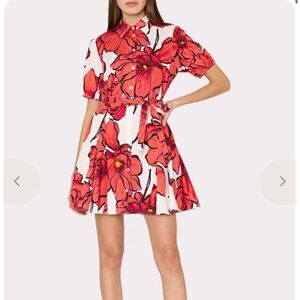 MILLY JUNI WINDFLOWER PASTEL POPLIN DRESS - (SIZE 0)